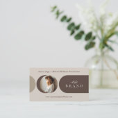 Elegant Minimal Holistic Celestial Moon Photo Luxe Visitenkarte (Stehend Vorderseite)