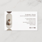 Elegant Minimal Holistic Celestial Moon Photo Luxe Visitenkarte (Rückseite)