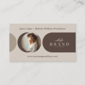 Elegant Minimal Holistic Celestial Moon Photo Luxe Visitenkarte (Vorderseite)