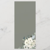 Elegant Minimal Ivory Floral Olive Green Wedding  Menükarte (Rückseite)
