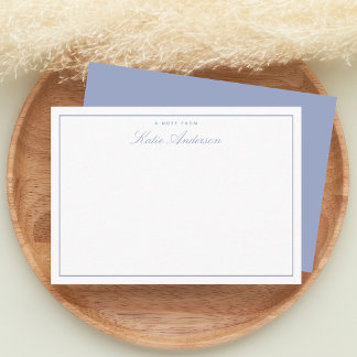 Elegant Minimal klassische Script Pastel blau Mitteilungskarte