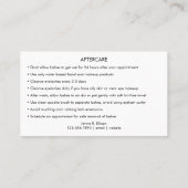 Elegant Minimal Lash Aftercare Instruktionen Visitenkarte (Rückseite)