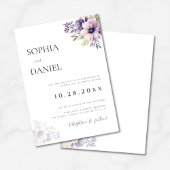 Elegant Minimal Lavender Floral Wedding Invitation Einladung