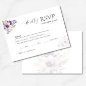 Elegant Minimal Lavender Floral Wedding RSVP 