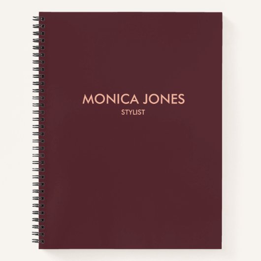 Elegant Minimal lila Pflaume Notizblock (Vorderseite)