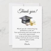 Elegant Minimal Minimalist Graduation Dankeskarte (Vorderseite)