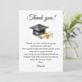 Elegant Minimal Minimalist Graduation Dankeskarte (Stehend Vorderseite)