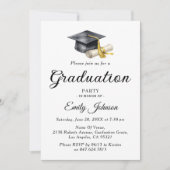 Elegant Minimal Minimalist Graduation Einladung (Vorderseite)