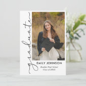 Elegant Minimal Minimalist Graduation Invitation Einladung (Stehend Vorderseite)