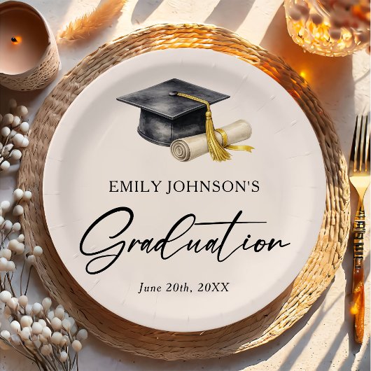 Elegant Minimal Minimalist Graduation Pappteller
