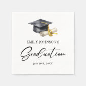 Elegant Minimal Minimalist Graduation Serviette (Vorderseite)