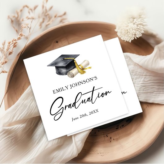 Elegant Minimal Minimalist Graduation Serviette