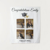 Elegant Minimal Minimalist Graduation Wandteppich (Vorderseite)