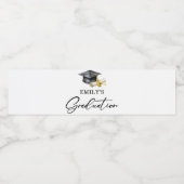 Elegant Minimal Minimalist Graduation Wasserflaschenetikett (Einzelnes Label)