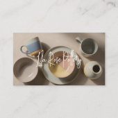 Elegant Minimal Modern hand Made Pottery Photo Visitenkarte (Vorderseite)