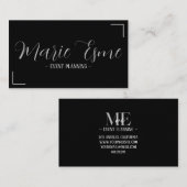 Elegant Minimal Modern Schwarz Professionell  Visitenkarte (Vorne/Hinten)