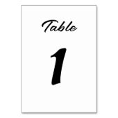 Elegant Minimal Modern Simple Chic Table Card Tischnummer (Rückseite)