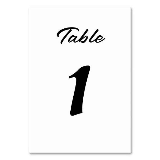 Elegant Minimal Modern Simple Chic Table Card Tischnummer (Rückseite)