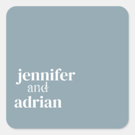Elegant Minimal Modern Wedding Envelope Square Quadratischer Aufkleber