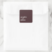 Elegant Minimal Modern Wedding Envelope Square Quadratischer Aufkleber (Tasche)