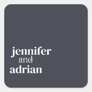 Elegant Minimal Modern Wedding Envelope Square Quadratischer Aufkleber