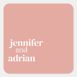 Elegant Minimal Modern Wedding Envelope Square Quadratischer Aufkleber