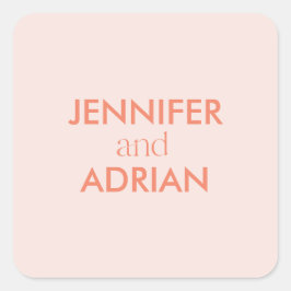 Elegant Minimal Modern Wedding Envelope Square Quadratischer Aufkleber
