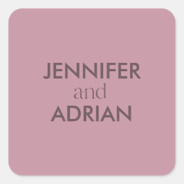 Elegant Minimal Modern Wedding Envelope Square Quadratischer Aufkleber