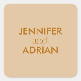 Elegant Minimal Modern Wedding Envelope Square Quadratischer Aufkleber