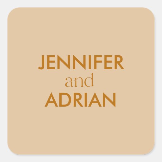 Elegant Minimal Modern Wedding Envelope Square Quadratischer Aufkleber (Vorderseite)