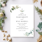 Elegant Minimal Monogram Greenerity Wedding Einladung
