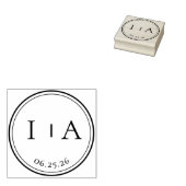 Elegant Minimal Monogram Initials Wedding Gummistempel (Stempel)