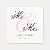 Elegant Minimal Mr. und Mrs. Wedding Napkins Serviette (Vorderseite)