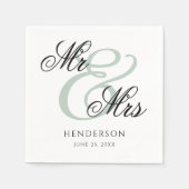 Elegant Minimal Mr. und Mrs. Wedding Napkins Serviette (Vorderseite)
