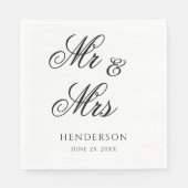 Elegant Minimal Mr. und Mrs. Wedding Napkins Serviette (Vorderseite)