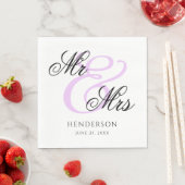 Elegant Minimal Mr. und Mrs. Wedding Napkins Serviette (Beispiel)