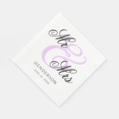 Elegant Minimal Mr. und Mrs. Wedding Napkins Serviette (Ecke)