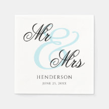 Elegant Minimal Mr. und Mrs. Wedding Napkins