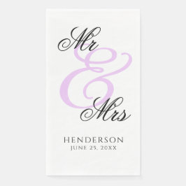 Elegant Minimal Mr. und Mrs. Wedding Napkins Serviette