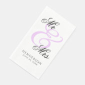Elegant Minimal Mr. und Mrs. Wedding Napkins Serviette (Ecke)