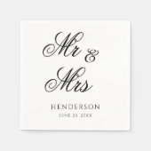 Elegant Minimal Mr. und Mrs. Wedding Napkins Serviette (Vorderseite)