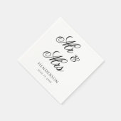 Elegant Minimal Mr. und Mrs. Wedding Napkins Serviette (Ecke)