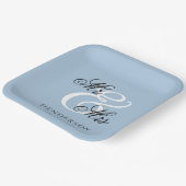 Elegant Minimal Mr. und Mrs. Wedding Pappteller (Gewinkelt)