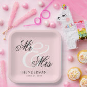 Elegant Minimal Mr. und Mrs. Wedding Pappteller (Party)