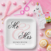 Elegant Minimal Mr. und Mrs. Wedding Pappteller (Party)