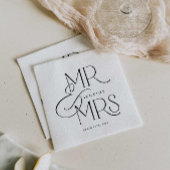 Elegant Minimal Mr. und Mrs. Wedding Serviette