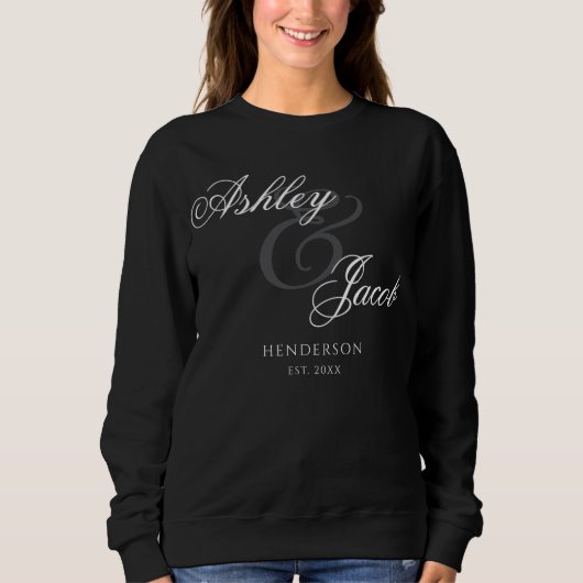 Elegant Minimal Mr. und Mrs. Wedding Sweatshirt (Vorderseite)