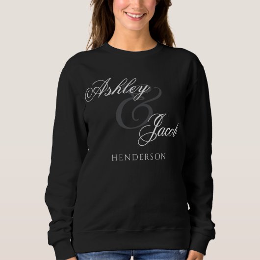 Elegant Minimal Mr. und Mrs. Wedding Sweatshirt (Vorderseite)
