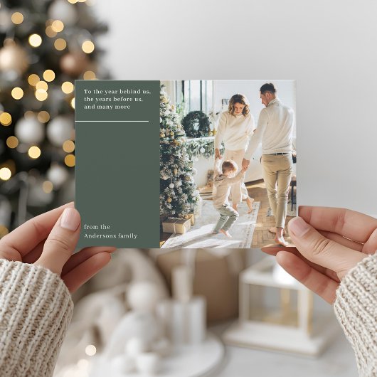 Elegant Minimal New Year Photo Postkarte