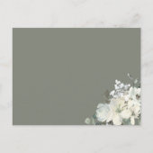 Elegant Minimal Olive Green Wedding RSVP Einladungspostkarte (Rückseite)